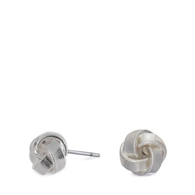 Silver plated knot stud earrings